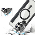 Pattintható tok a Samsung Galaxy S25 Ultra, RFID Wallet MagSafe CamShield, fekete