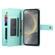 Pattintható tok a Samsung Galaxy S25+ Plus, Wallet Zipper Pocket, zöld