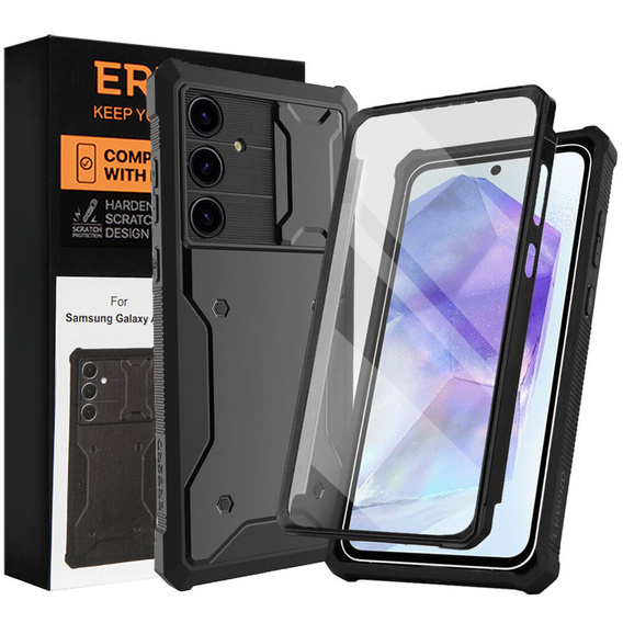 Tok Samsung Galaxy A55, ERBORD Rugged Case, fekete (két keret)