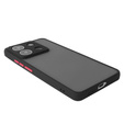 Szilikon tok Xiaomi Redmi Note 13 Pro 5G, kamera védelemmel, átlátszó / fekete + edzett üveg 9H