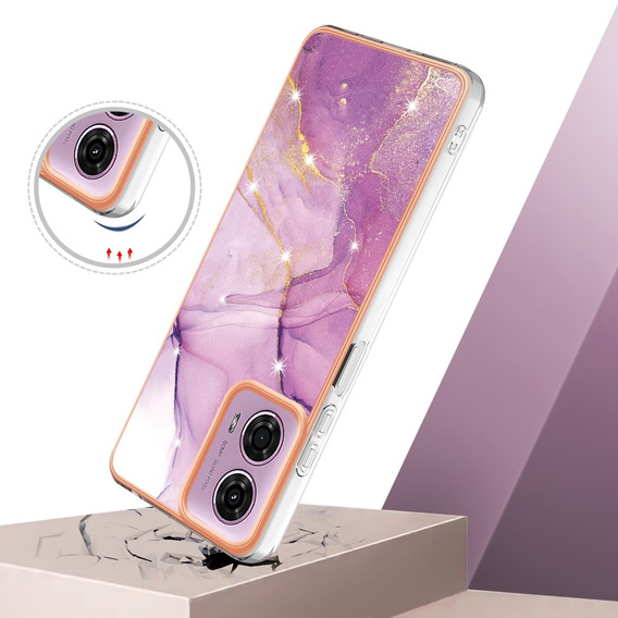 Védő tok Motorola Moto G24 / G24 Power / G04, Marble Slim Case, lila
