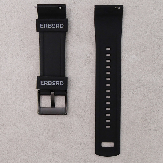 ERBORD univerzális szilikon szíj 22mm, Dual Color, fekete / fekete csat