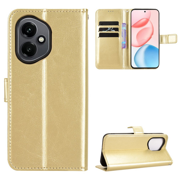 Pattintható tok a Honor 400 5G, Crazy Horse Wallet, arany
