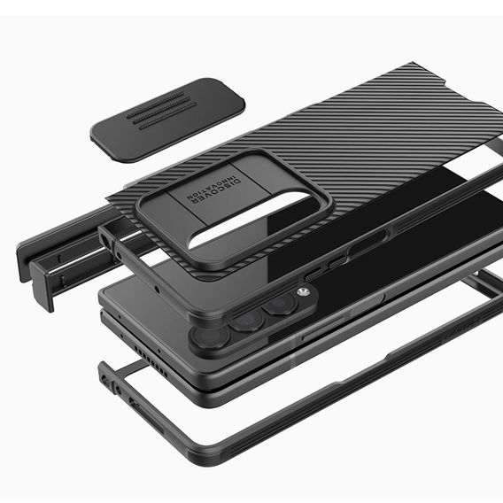 Tok Samsung Galaxy Z Fold4 5G, páncélozott Nillkin, CamShield Pro, fekete