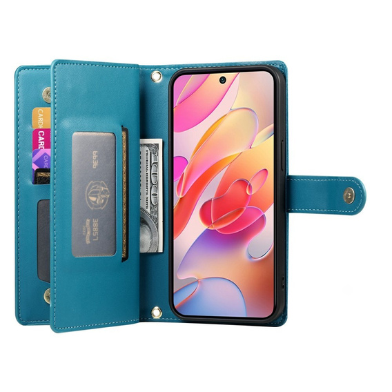 Pattintható tok a Samsung Galaxy A56 5G, Wallet Zipper Pocket, kék