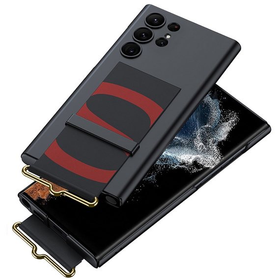 Telefontok a Samsung Galaxy S23 Ultra, GKK Strap Case, fekete