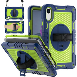 Páncél tok a Xiaomi Redmi Pad 2-hez, állvánnyal és vállpánttal – sötétkék-zöld