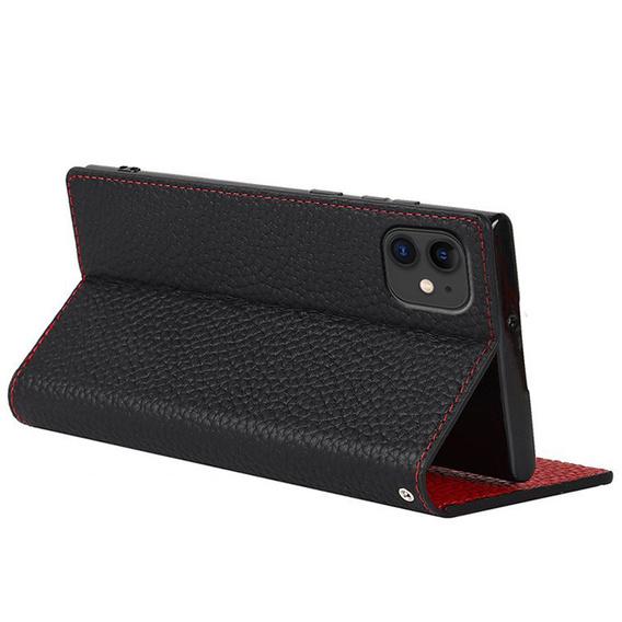 Bőr tok a iPhone 11, ERBORD Grain Leather, fekete