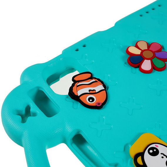 Gyermek tok Apple iPad Air 11" 6 gen. 2024, Cute Patterns, állvánnyal, zöld