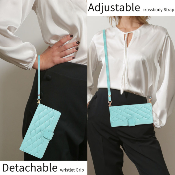 Rhombus Crossbody bőr flip tok Motorola Edge 70 készülékhez