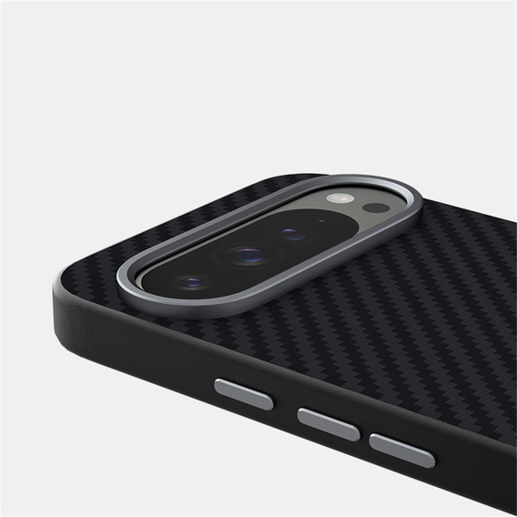Tok Google Pixel 10 / 10 Pro, ABEEL, MagSafe tok, karbon textúrával, fekete