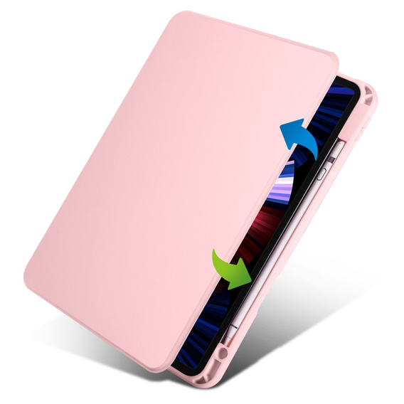 Tok iPad Pro 11" 2022/2021/2020 (4/3/2 gen.), tolltartóval, 360°-os forgatható, rózsaszín