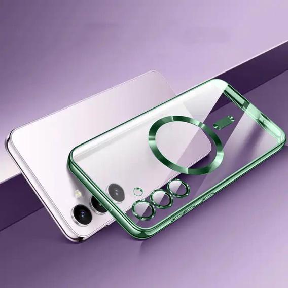 Tok Samsung Galaxy A35 5G-hoz, Electro MagSafe, zöld + üveg a képernyőhöz