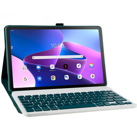Tok + billentyűzet Lenovo Tab M10 Plus Gen 3 TB-125F TB-128F, sötétzöld
