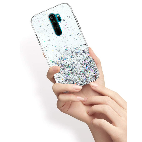 Telefontok a Xiaomi Redmi Note 8 Pro, Glittery, átlátszó