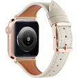 Pasek Skórzany do Apple Watch 1/2/3/4/5/6/7/8/SE/Ultra 42/44/45/49mm, Beżowy