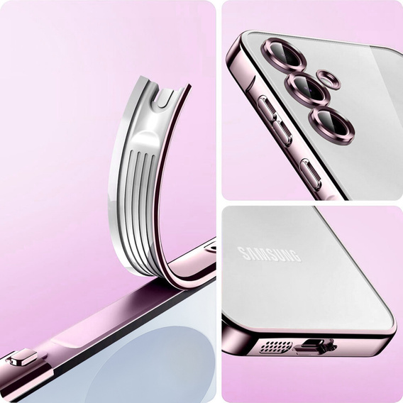 Tok Samsung Galaxy S25-hoz, Electro MagSafe, rózsaszín rose gold + üveg a képernyőhöz