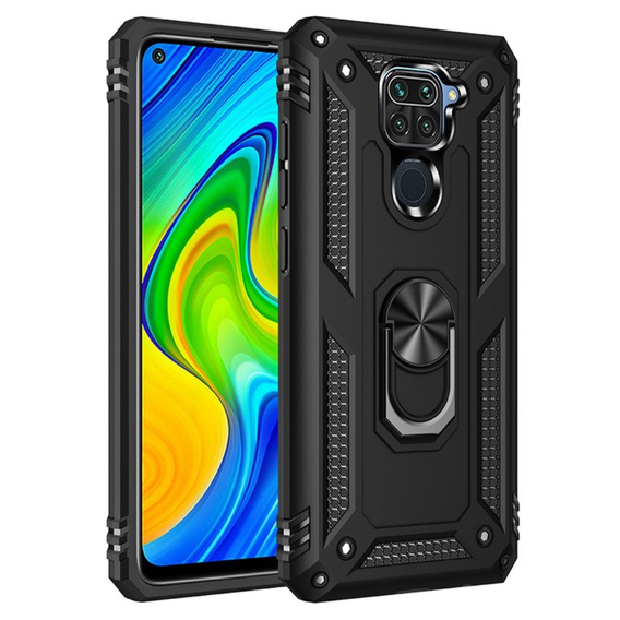 Páncélozott telefontok a Xiaomi Redmi Note 9, Nox Case Ring, fekete