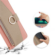 Flip tok Samsung Galaxy A56 5G, Wallet Zipper Pocket, tükörrel, rózsaszín