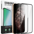 2x edzett üveg a iPhone 12/12 Pro, ERBORD 3D teljes képernyő