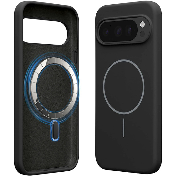 Szilikon tok a Google Pixel 10 Pro XL-hez, MagSafe-hoz, fekete