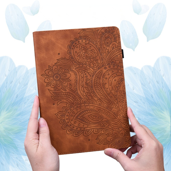 Pattintható tok Xiaomi Redmi Pad SE 11", flower, barna