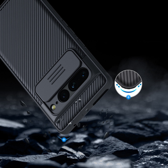 Tok Google Pixel 7 Pro 5G, páncélozott Nillkin, CamShield Pro, fekete