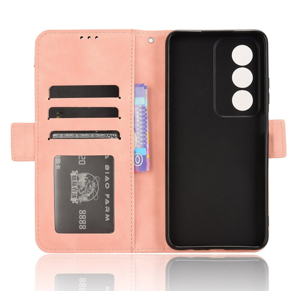 Pattintható tok a Oppo A80, Card Slot, rózsaszín