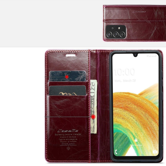 CASEME flip tok Samsung Galaxy A33 5G, Waxy Textured, piros