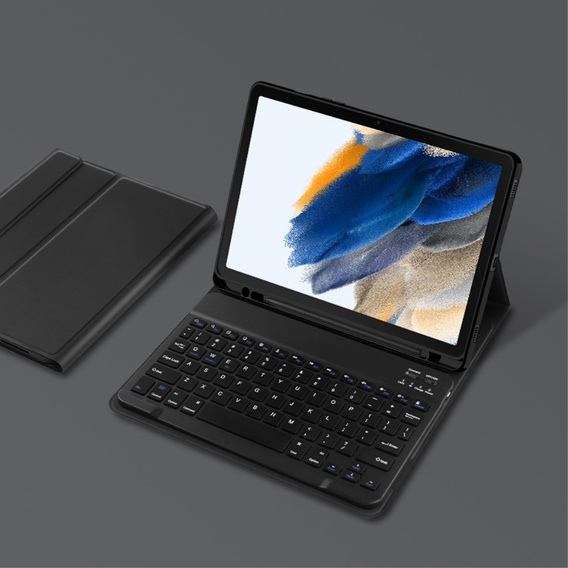Tok + billentyűzet Samsung Galaxy Tab A8 10.5, Leather Pen Slot, fekete