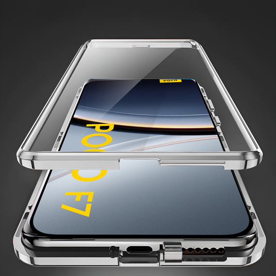 Mágneses Dual Glass tok a Xiaomi Poco F7 5G számára
