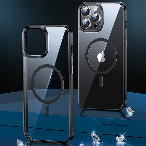 Telefontok a iPhone 14 Pro, ERBORD Hybrid MagSafe Case, fekete