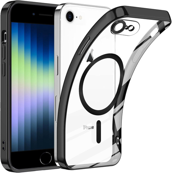 Tok iPhone 7 / 8-hoz, Electro MagSafe, fekete + üveg a képernyőhöz