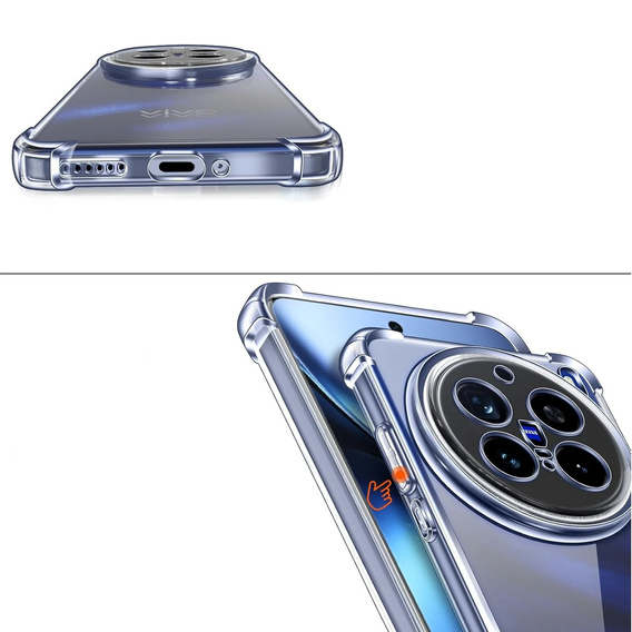 Telefontok a Vivo X200 Pro 5G, Dropproof, átlátszó