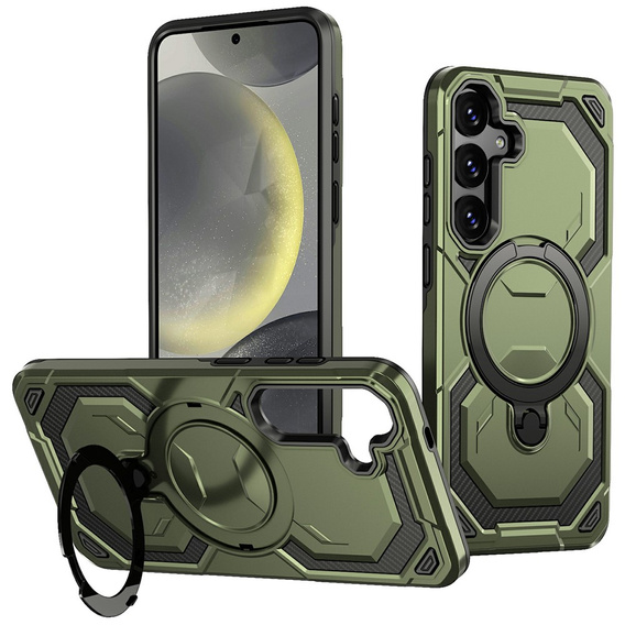 Mágneses tok állvánnyal Samsung Galaxy A57 5G készülékhez, zöld