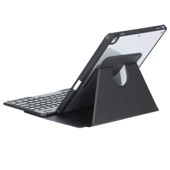 Billentyűzet tok iPad 11" 2025 A16 (11 gen.) / iPad 10.9" 2022 (10 gen.), Rotary 360° Leather, fekete