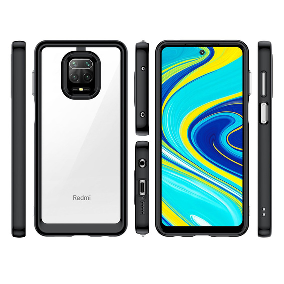 Telefontok a Xiaomi Redmi Note 9S / 9 Pro / 9 Pro Max, Fusion Hybrid, átlátszó / fekete