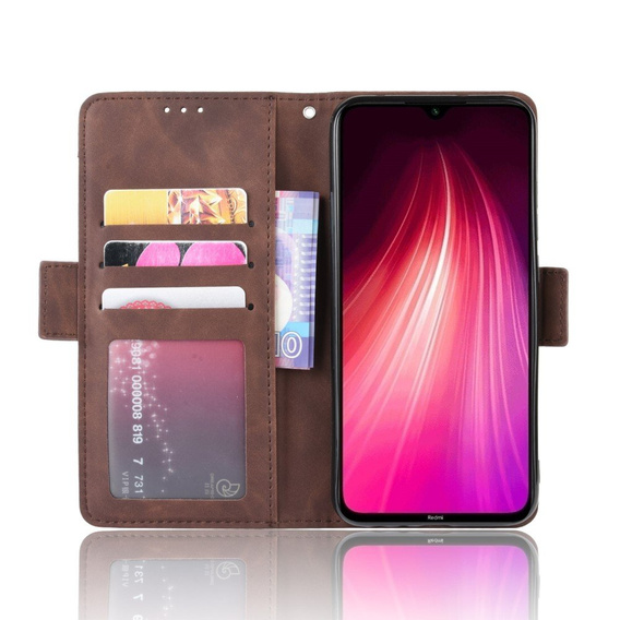 Pattintható tok a Xiaomi Redmi Note 8T, Card Slot, barna