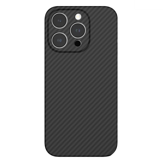 Tok iPhone 15 Pro Max, Aramid Fiber Cover, fekete
