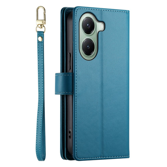 Pattintható tok a Xiaomi Poco X7 Pro 5G, Wallet Zipper Pocket, kék