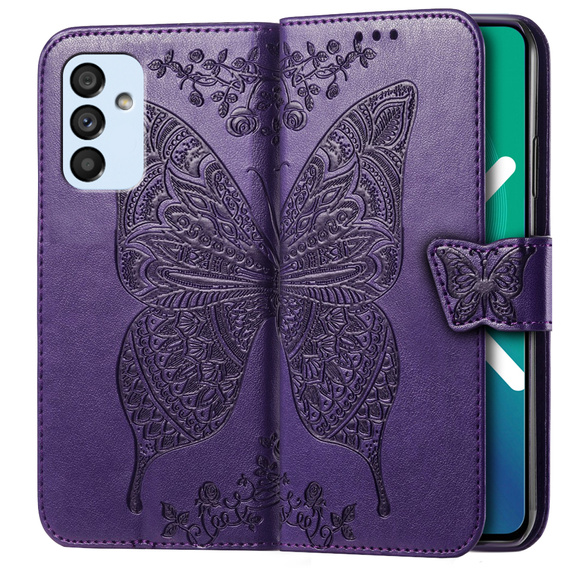 Pattintható tok a Samsung Galaxy M23 5G / M13, Butterfly, lila