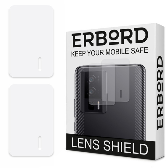 2x ERBORD edzett üveg a kamera számára, hogy Xiaomi Poco F5 Pro, átlátszó