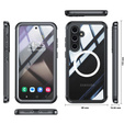 Tok Samsung Galaxy S25-hoz, Shockproof, üveggel, MagSafe-hoz, fekete