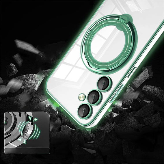 Mágneses tok Samsung Galaxy S24 FE készülékhez, MagSafe, zöld