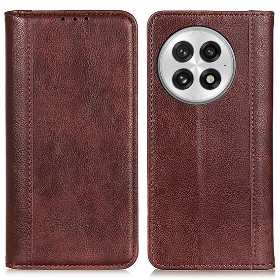 Pattintható tok OnePlus 13, Split Leather, barna
