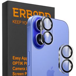 Edzett kameraüveg iPhone 16 / 16 Plus, fekete