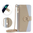 Flip tok Samsung Galaxy A25 5G, Wallet Zipper Pocket, tükörrel, kék