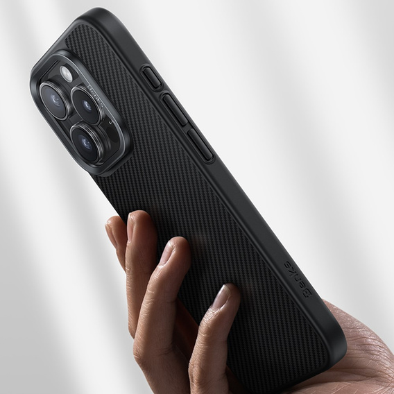 BENKS Kevlar tok iPhone 16 Pro, MagSafe, Carbon Fiber, fekete