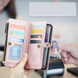 Tok CASEME Samsung Galaxy A55 5G, RFID Leather Wallet, vállpánttal, rózsaszín