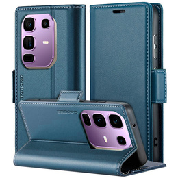 Tok Infinix Note 50 Pro+, ERBORD Glossy Litchi, pénztárca patenttal, kék